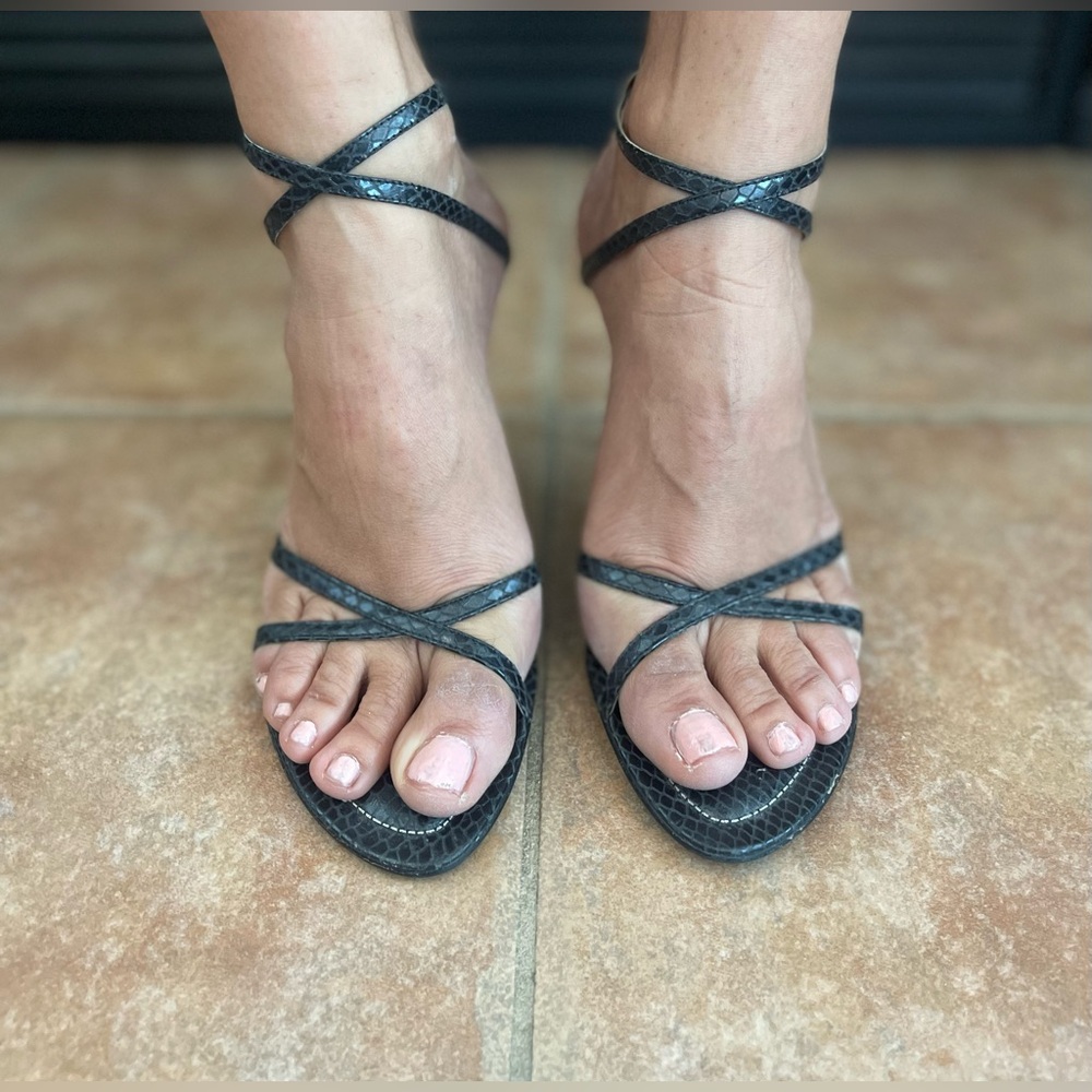Guess by Marciano Elegant Black Strappy Sandals